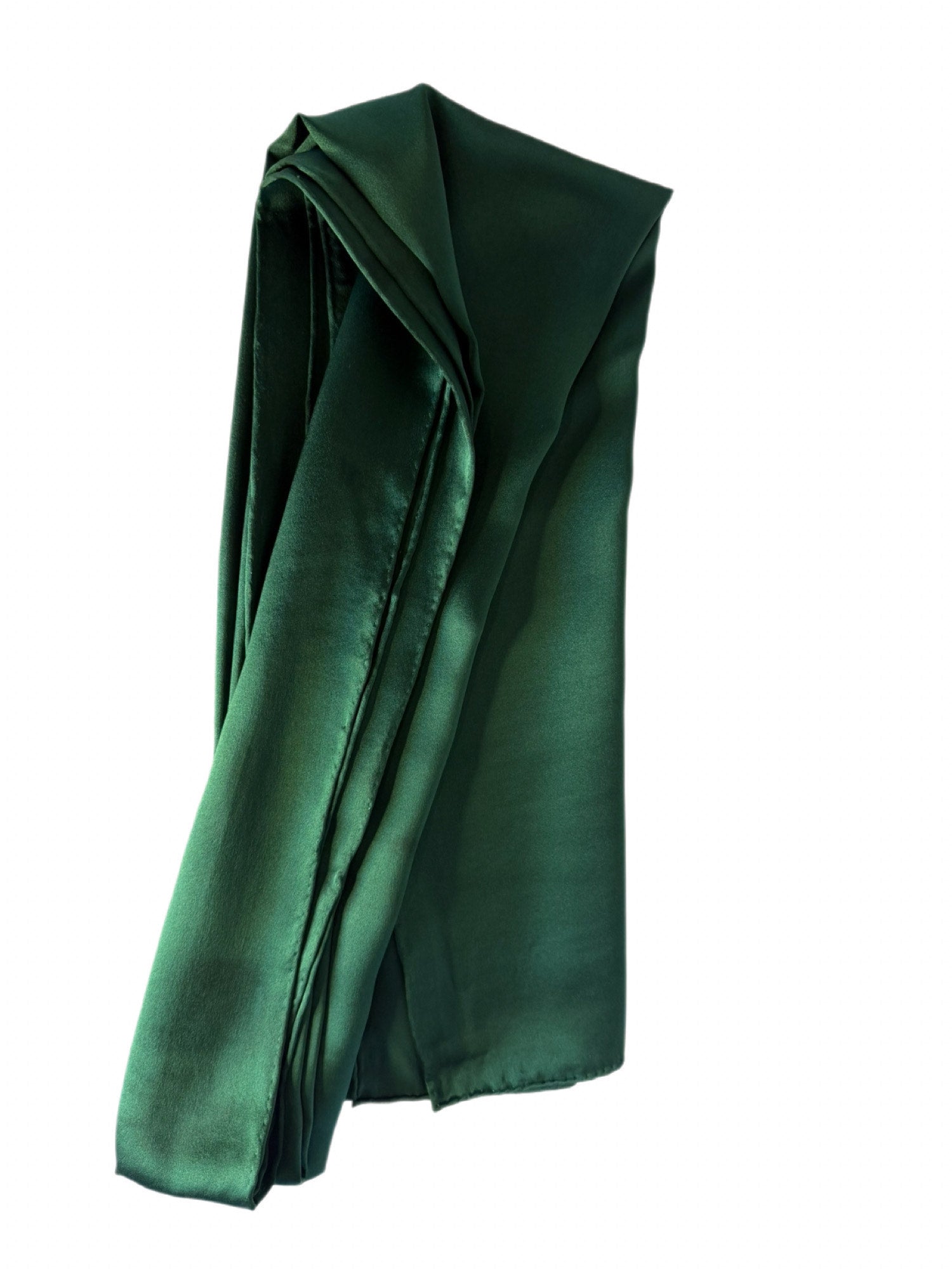 Silk Rectangle Scarf — 19mm | Core Collection (Navy Blue & Emerald Green)