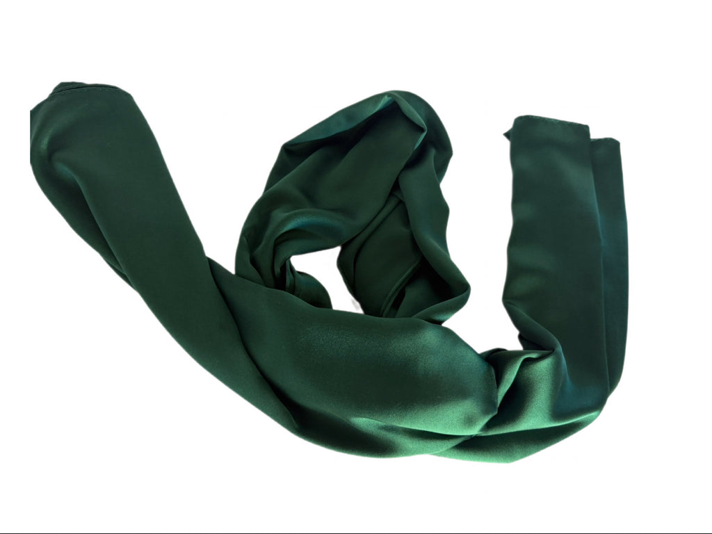 Silk Rectangle Scarf — 19mm | Core Collection (Navy Blue & Emerald Green)