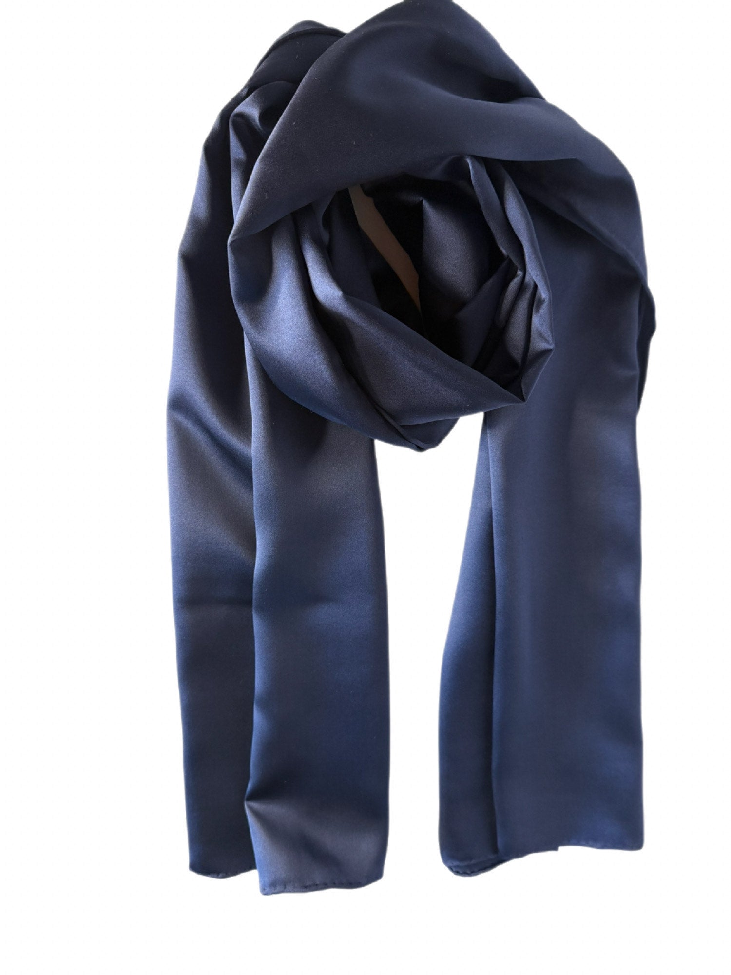 Silk Rectangle Scarf — 19mm | Core Collection (Navy Blue & Emerald Green)