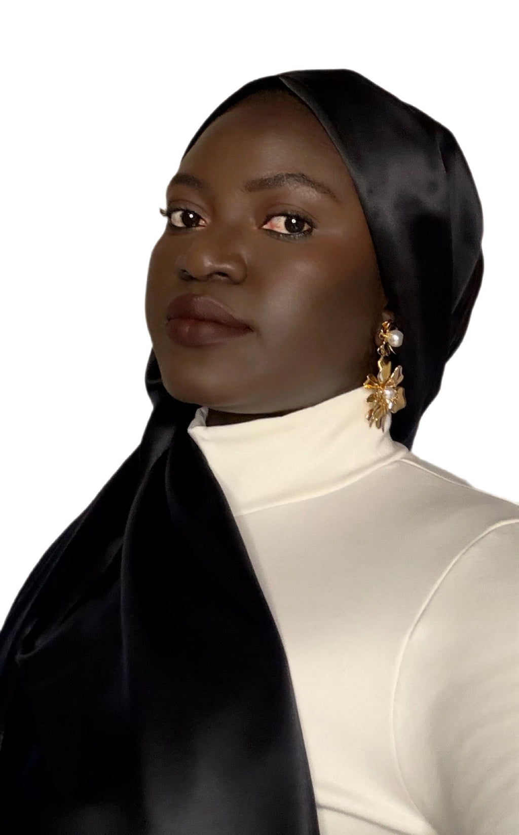 Black 22mm Mulberry Silk Scarf — Signature Edition