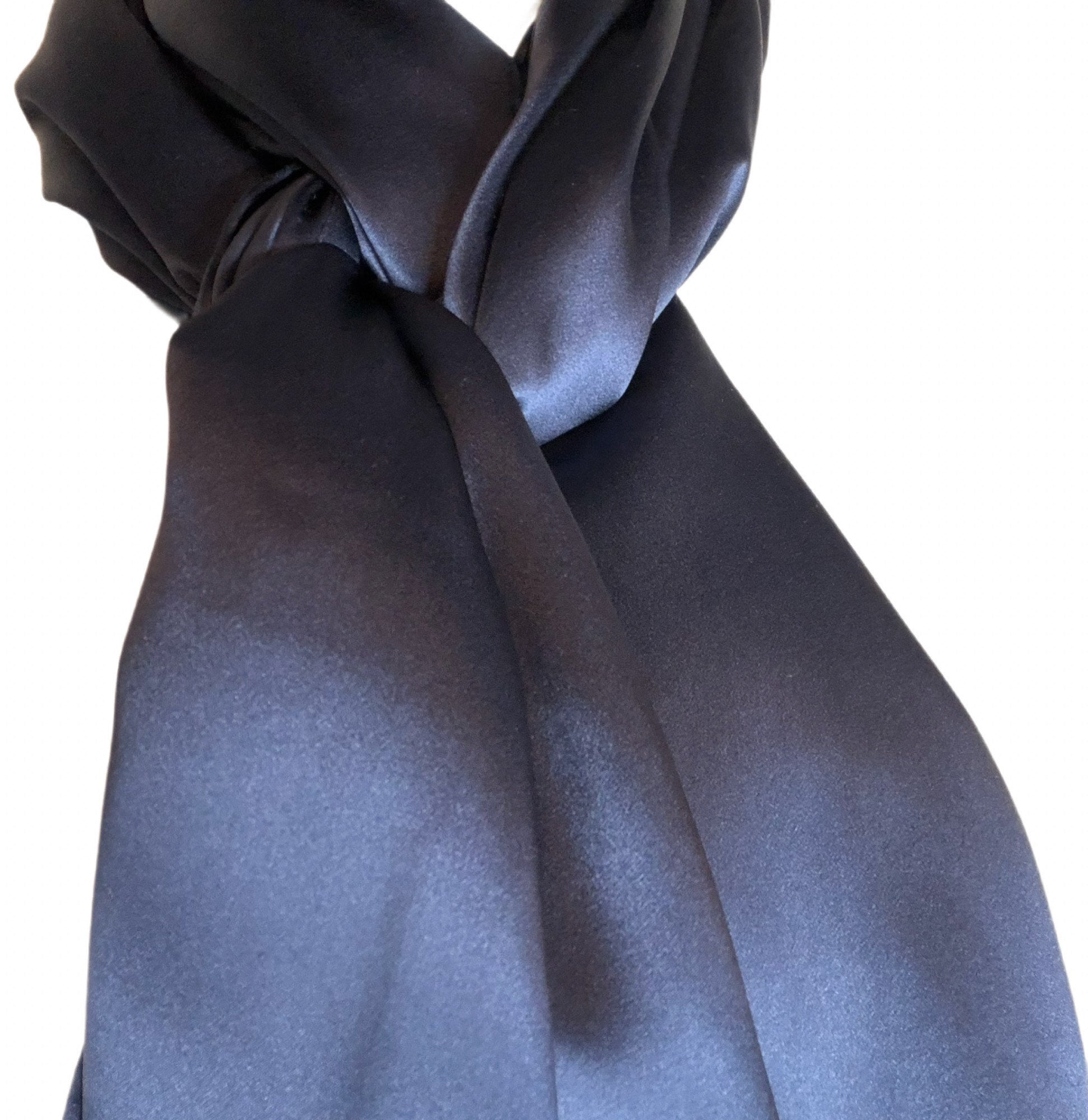 Silk Rectangle Scarf — 19mm | Core Collection (Navy Blue & Emerald Green)