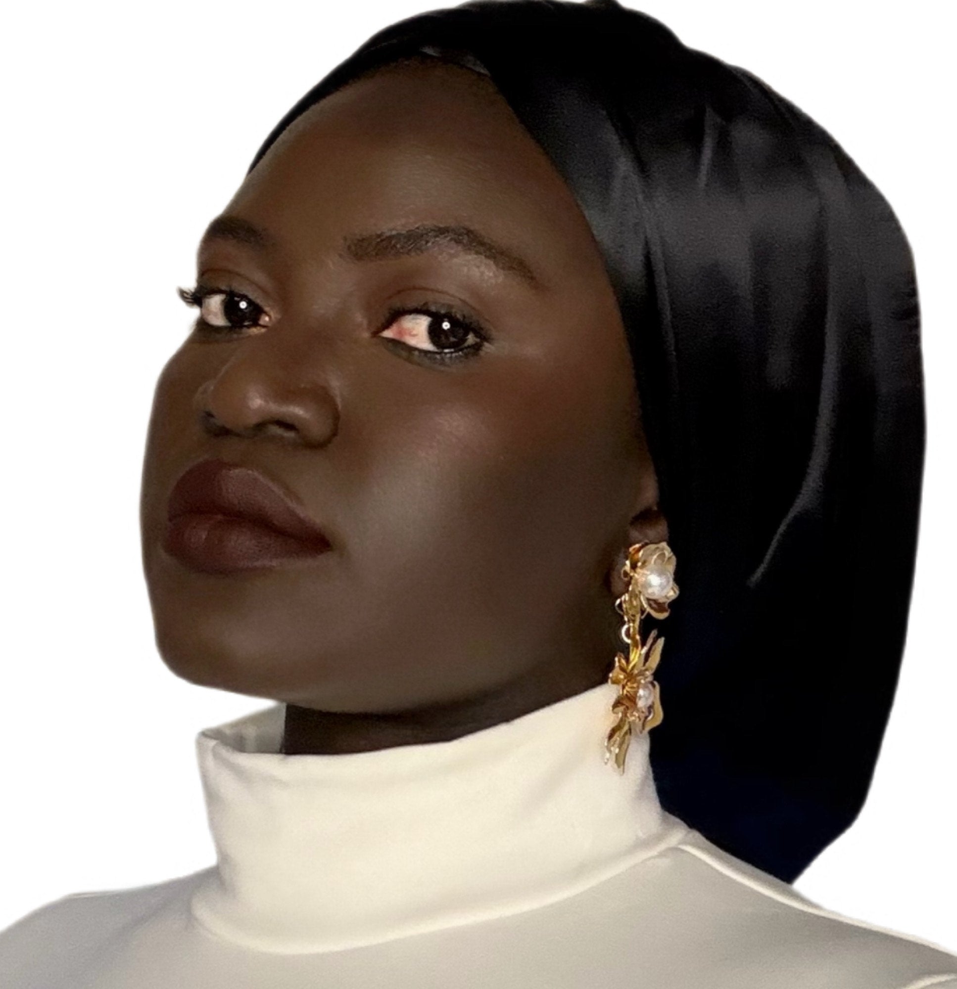 Black 22mm Mulberry Silk Scarf — Signature Edition