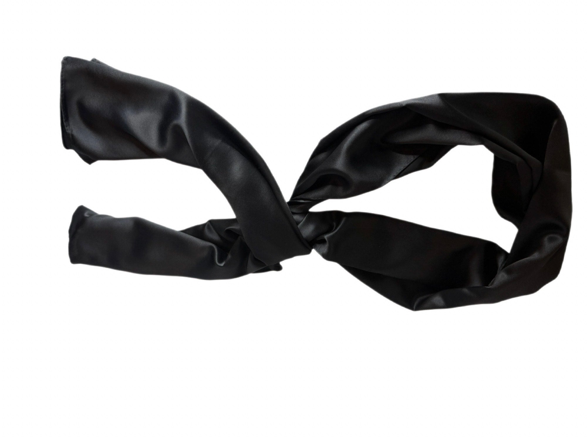 Black 22mm Mulberry Silk Scarf — Signature Edition