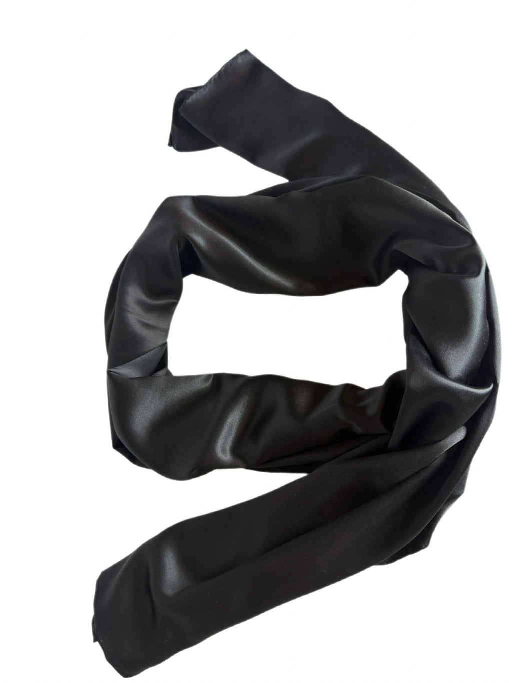 Black 22mm Mulberry Silk Scarf — Signature Edition