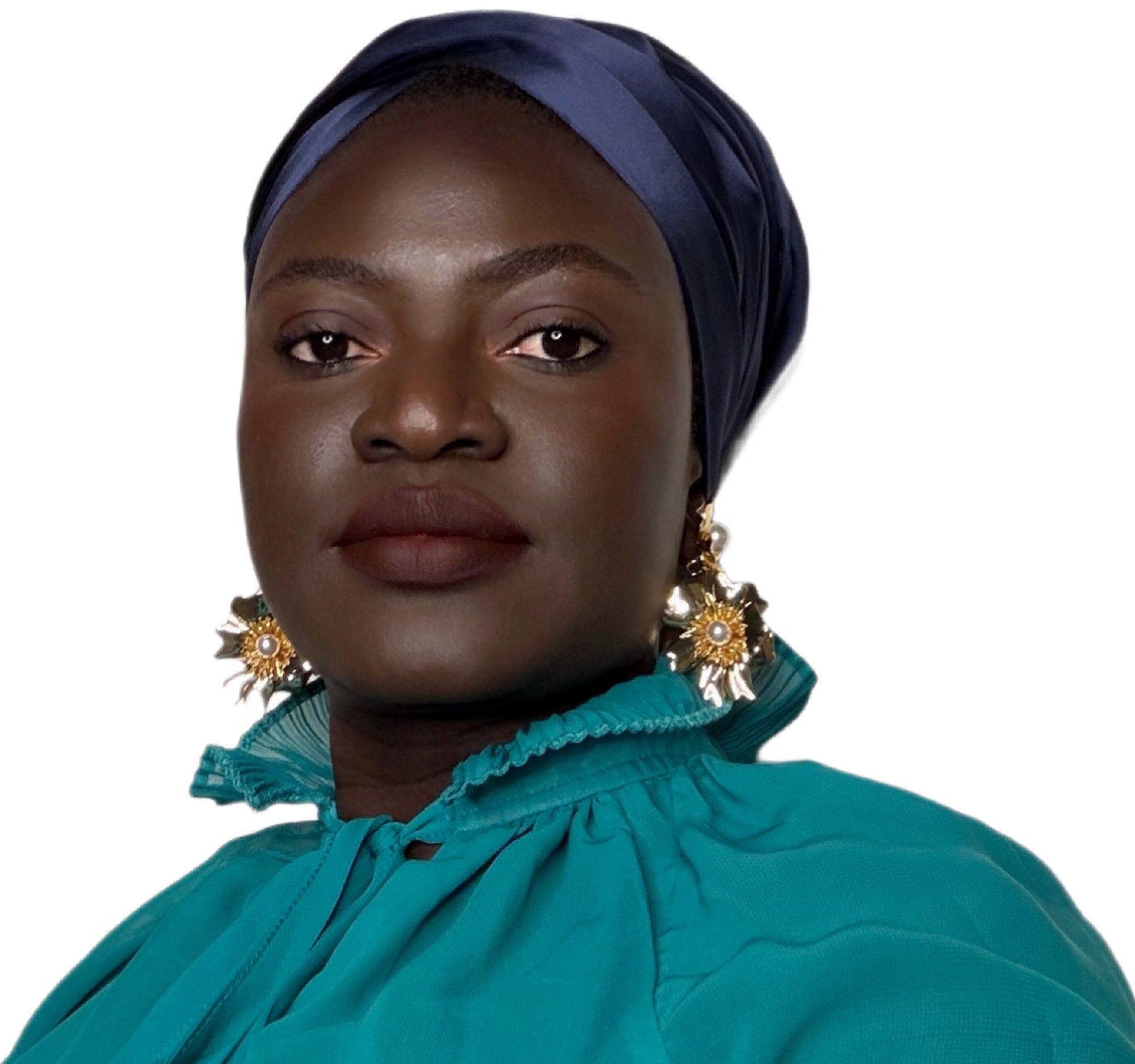 Silk Rectangle Scarf — 19mm | Core Collection (Navy Blue & Emerald Green)