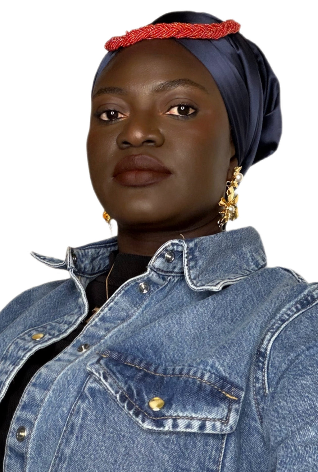 Silk Rectangle Scarf — 19mm | Core Collection (Navy Blue & Emerald Green)