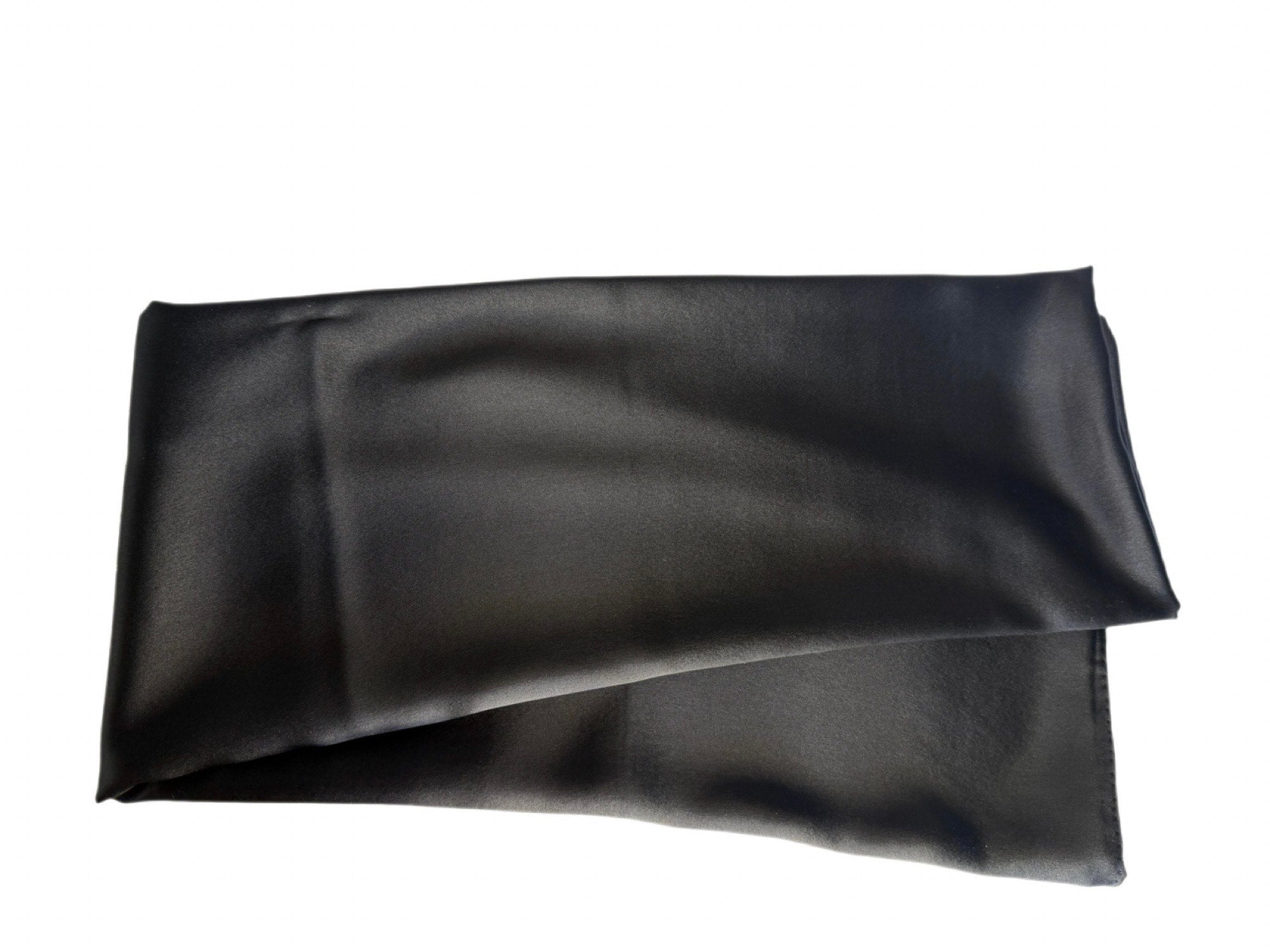 Black 22mm Mulberry Silk Scarf — Signature Edition