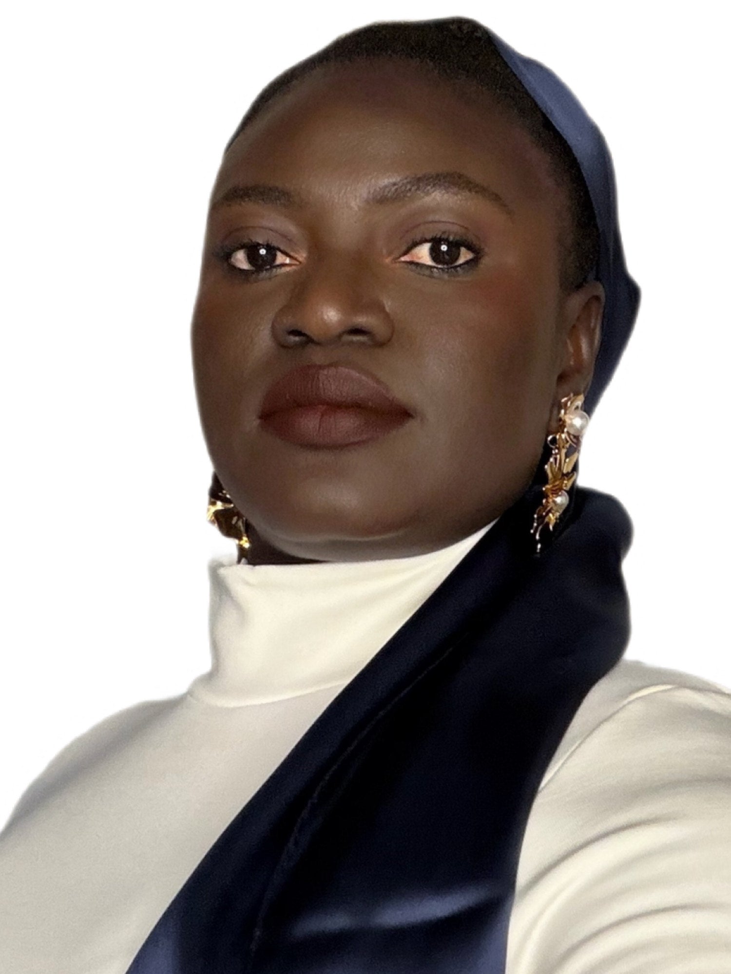 Silk Rectangle Scarf — 19mm | Core Collection (Navy Blue & Emerald Green)