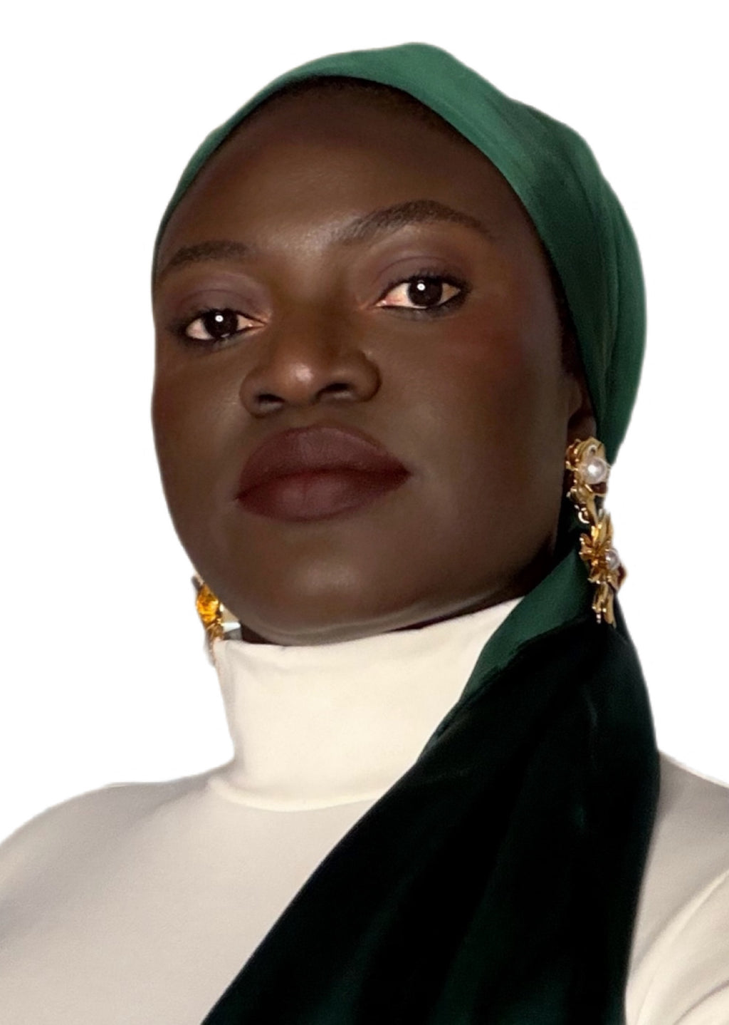 Silk Rectangle Scarf — 19mm | Core Collection (Navy Blue & Emerald Green)