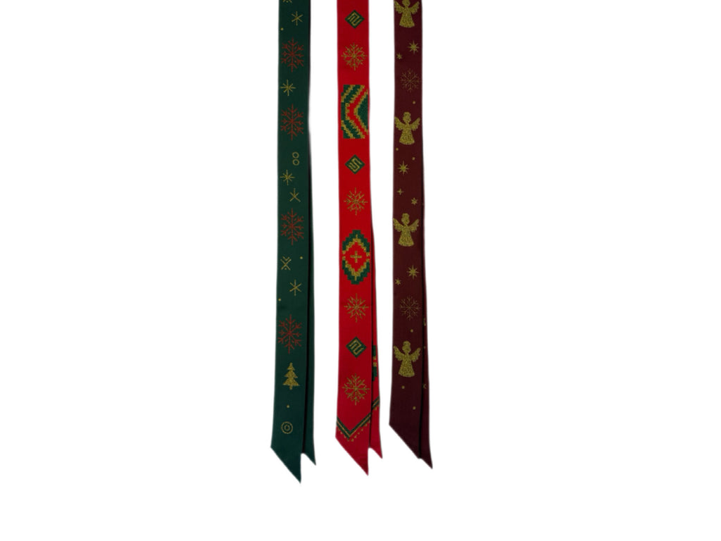 Limited Edition Christmas Silk Twilly Print Scarf