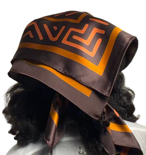 Duafe Cowrie Silk Square Scarf — 19mm | The Neo Heritage Collection