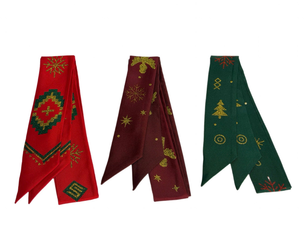 Limited Edition Christmas Silk Twilly Print Scarf