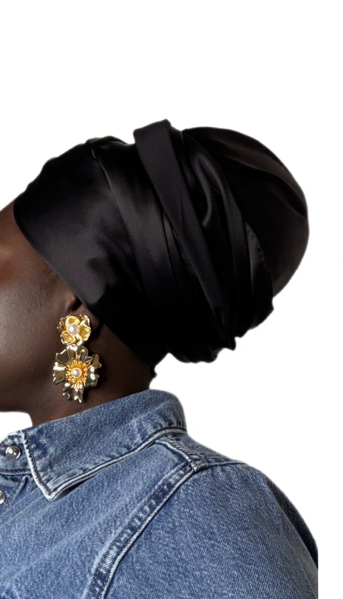 Black 22mm Mulberry Silk Scarf — Signature Edition