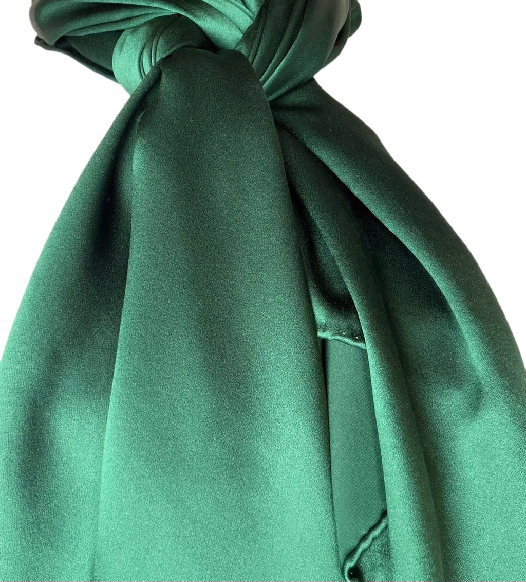 Silk Rectangle Scarf — 19mm | Core Collection (Navy Blue & Emerald Green)