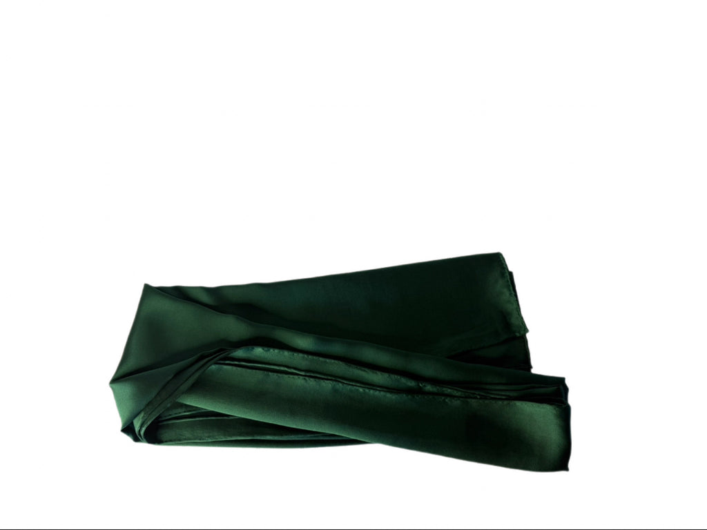 Silk Rectangle Scarf — 19mm | Core Collection (Navy Blue & Emerald Green)